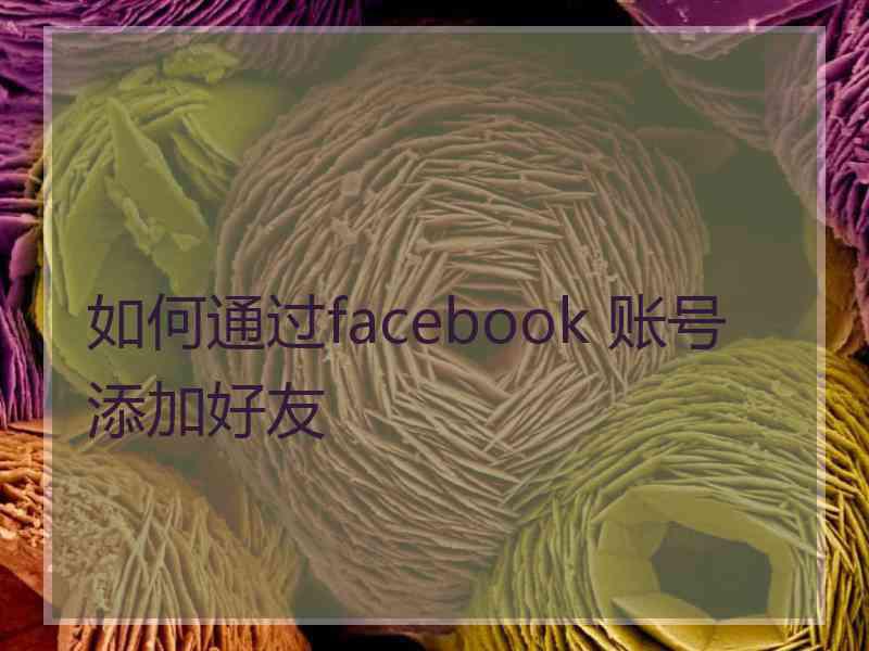 如何通过facebook 账号添加好友