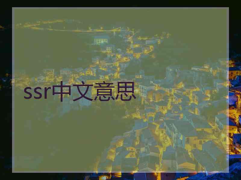 ssr中文意思