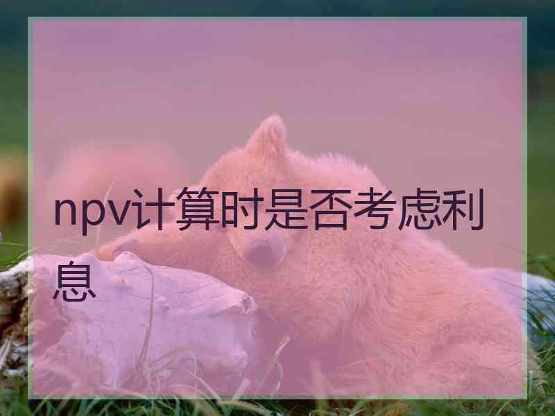 npv计算时是否考虑利息