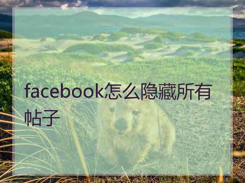 facebook怎么隐藏所有帖子