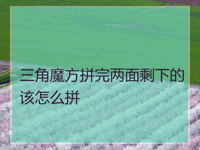 三角魔方拼完两面剩下的该怎么拼