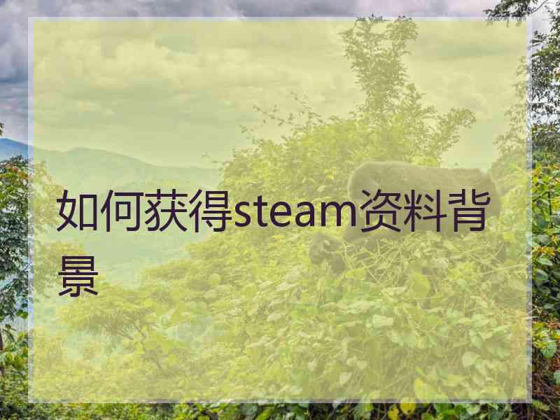 如何获得steam资料背景