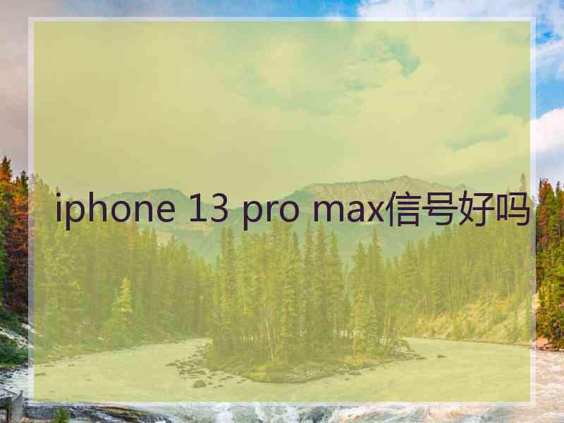 iphone 13 pro max信号好吗