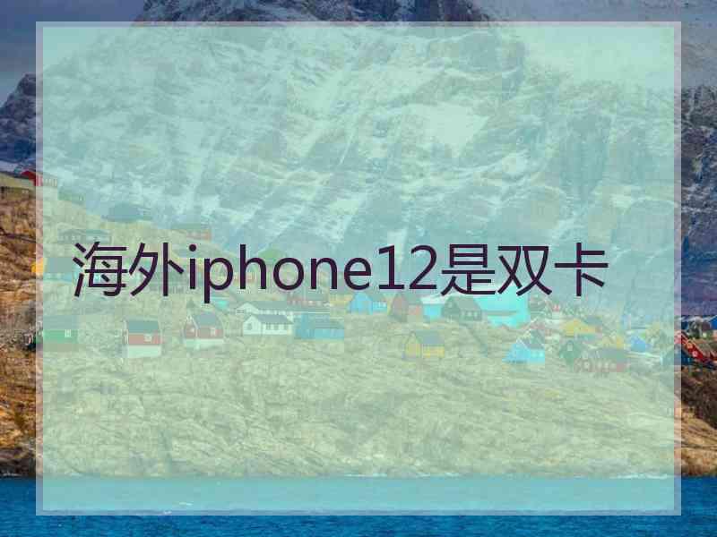 海外iphone12是双卡