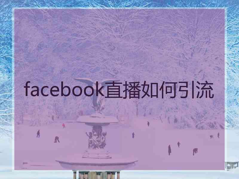 facebook直播如何引流