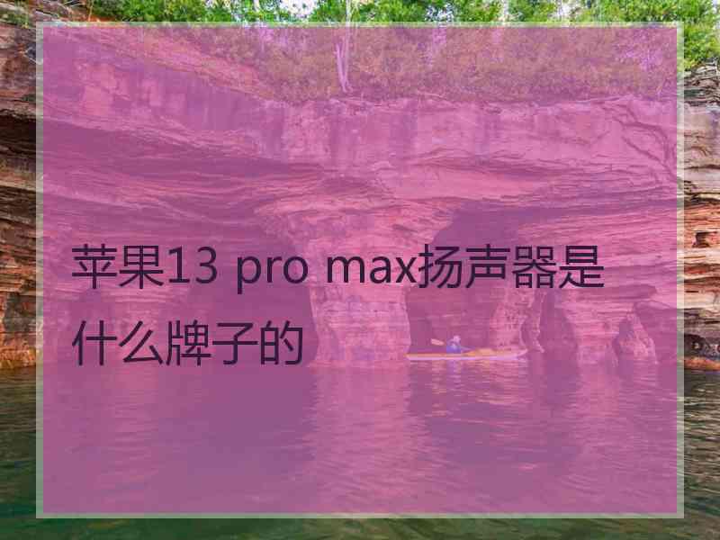 苹果13 pro max扬声器是什么牌子的