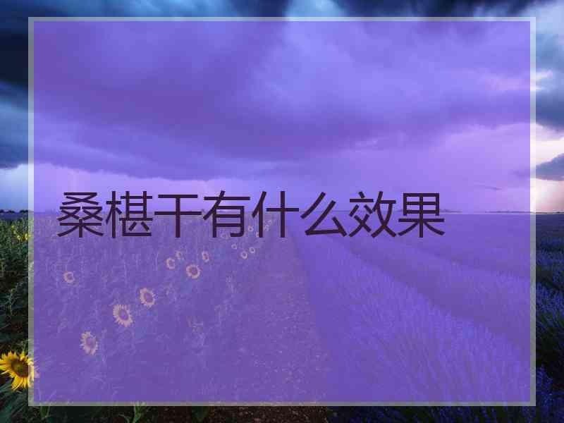 桑椹干有什么效果