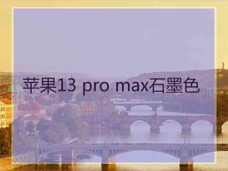 苹果13 pro max石墨色