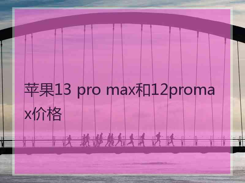 苹果13 pro max和12promax价格