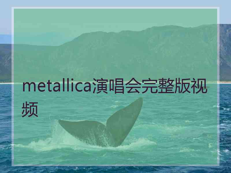 metallica演唱会完整版视频