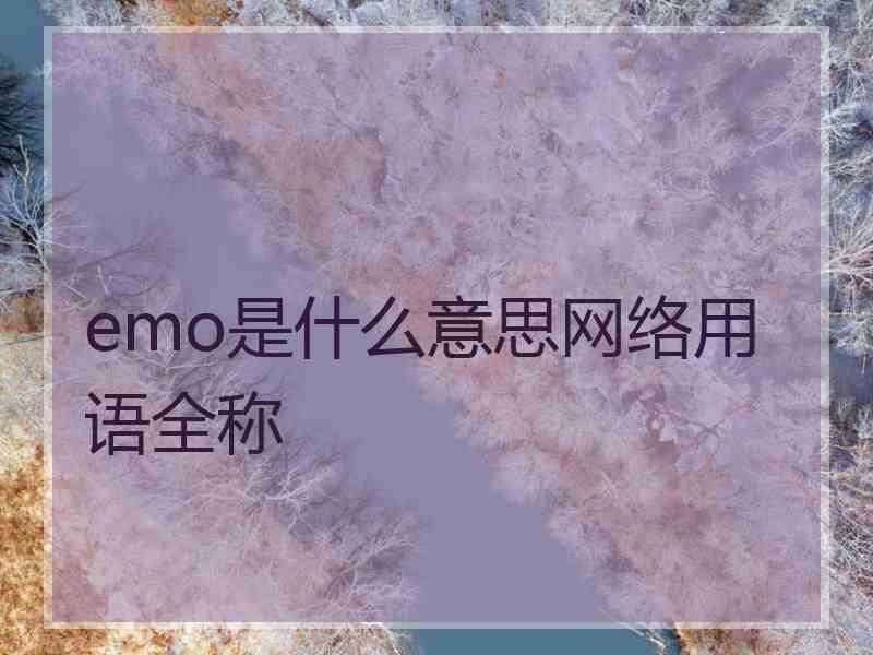 emo是什么意思网络用语全称