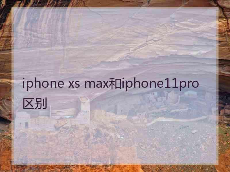 iphone xs max和iphone11pro区别