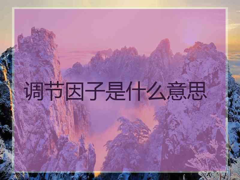 调节因子是什么意思