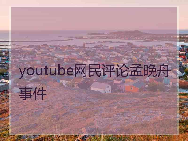 youtube网民评论孟晚舟事件