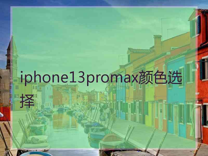 iphone13promax颜色选择