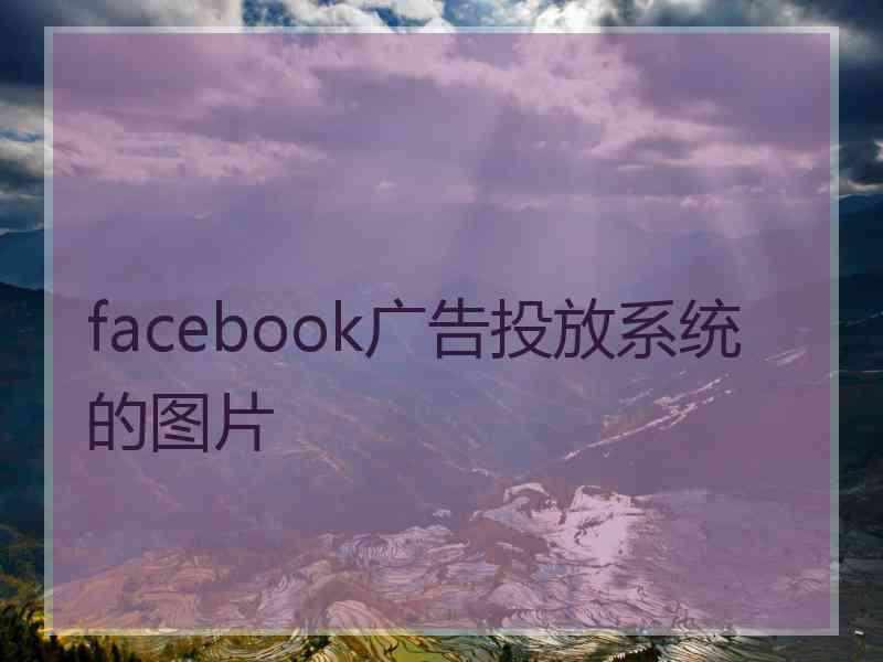 facebook广告投放系统的图片