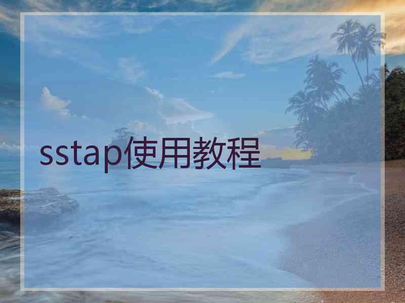 sstap使用教程