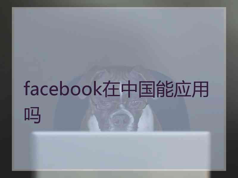 facebook在中国能应用吗