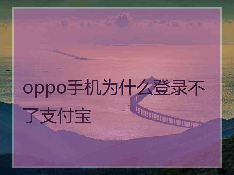 oppo手机为什么登录不了支付宝