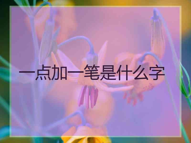 一点加一笔是什么字