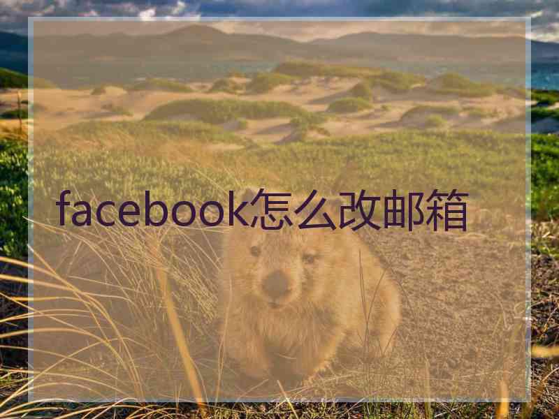 facebook怎么改邮箱