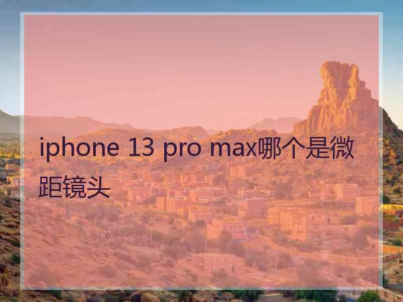 iphone 13 pro max哪个是微距镜头