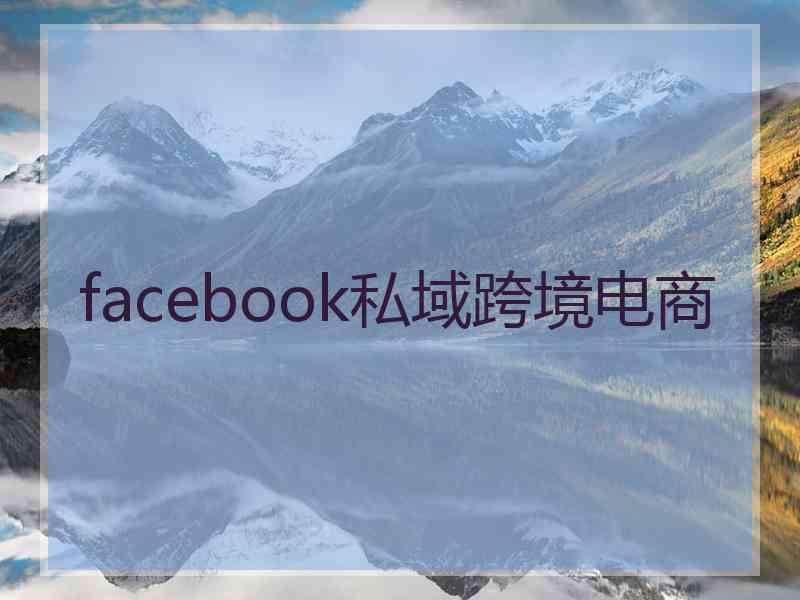 facebook私域跨境电商