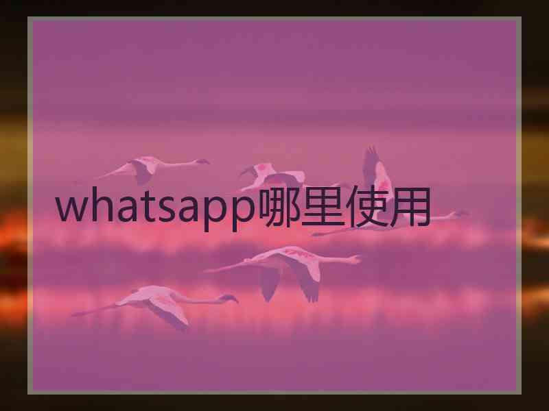 whatsapp哪里使用