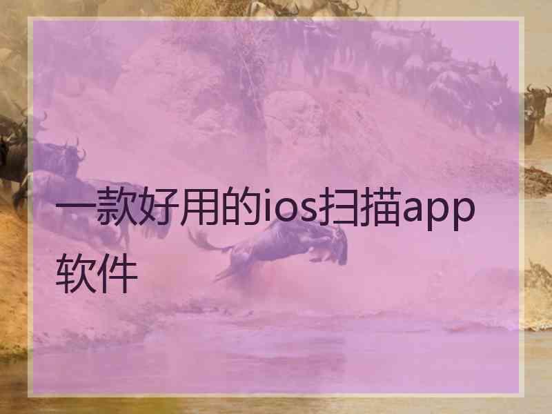 一款好用的ios扫描app软件