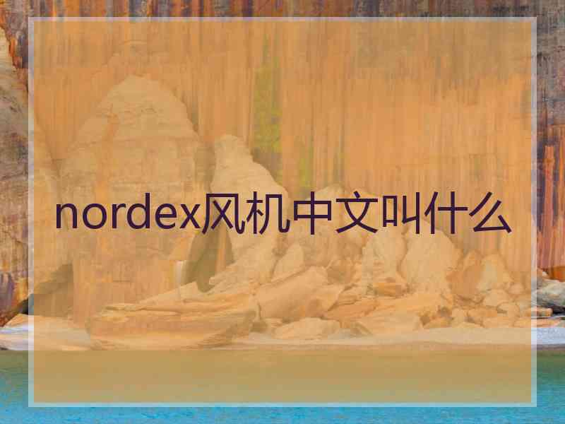 nordex风机中文叫什么