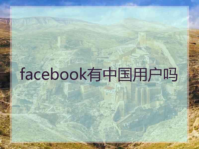 facebook有中国用户吗