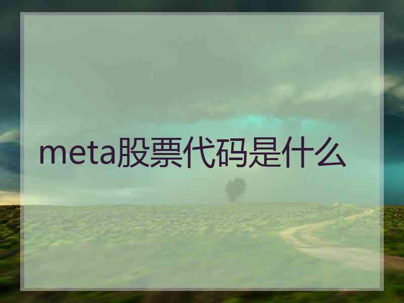 meta股票代码是什么