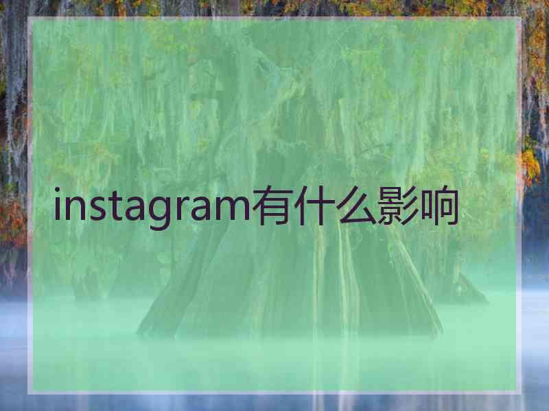 instagram有什么影响