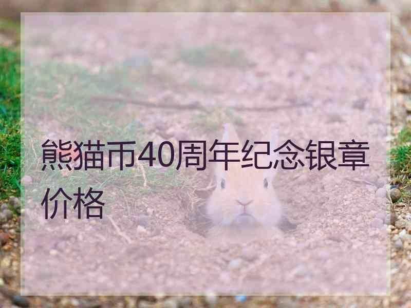 熊猫币40周年纪念银章价格