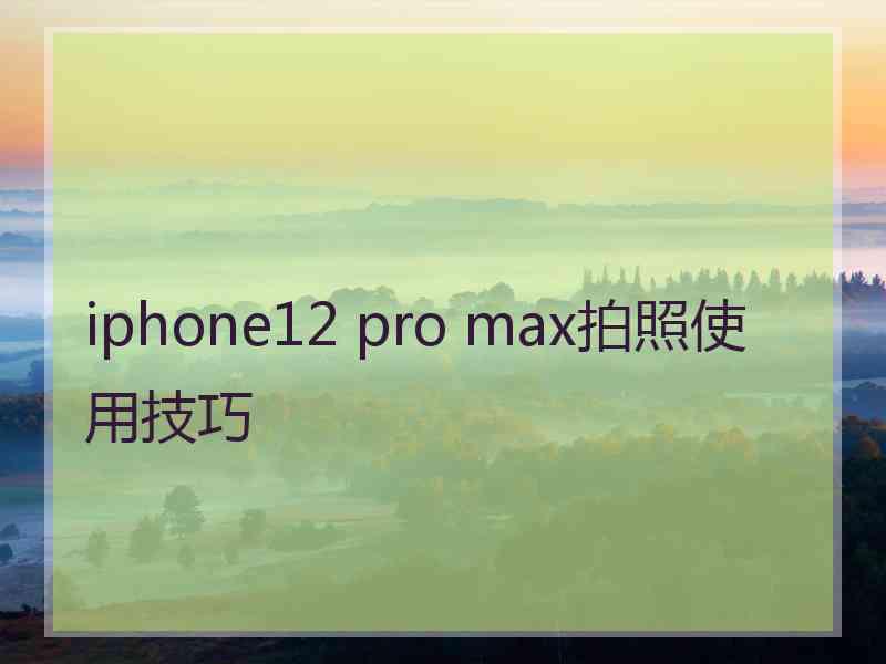 iphone12 pro max拍照使用技巧