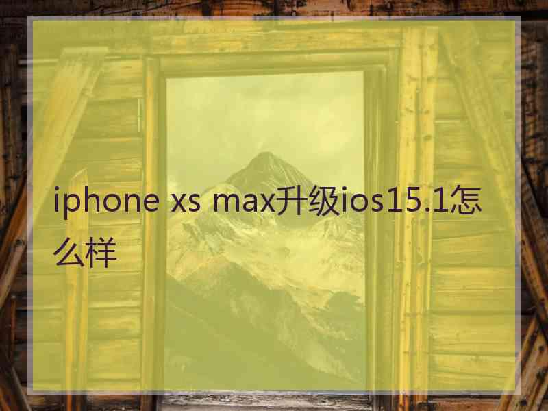 iphone xs max升级ios15.1怎么样