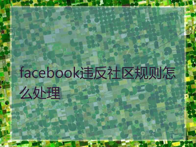 facebook违反社区规则怎么处理