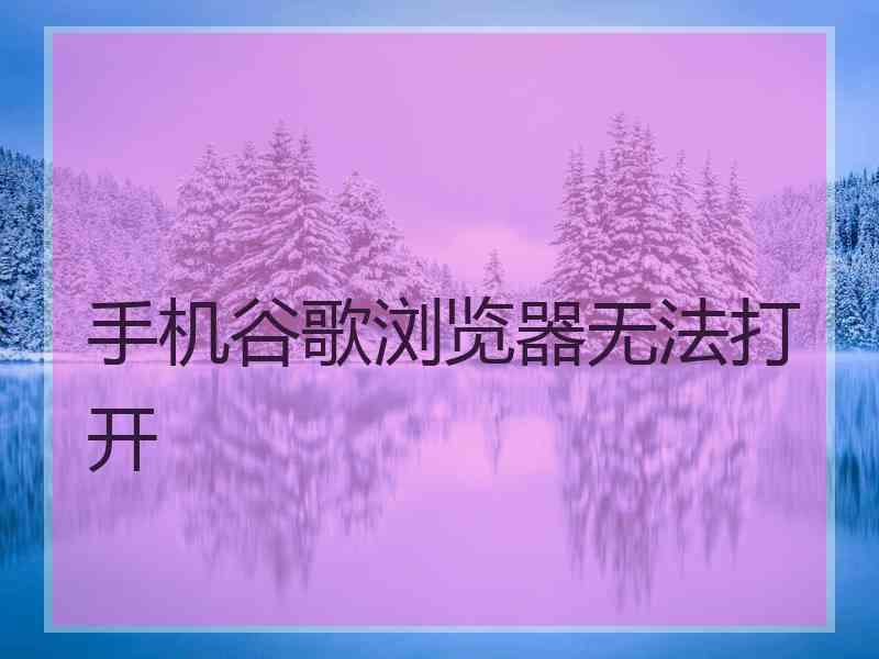 手机谷歌浏览器无法打开