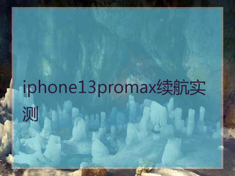 iphone13promax续航实测