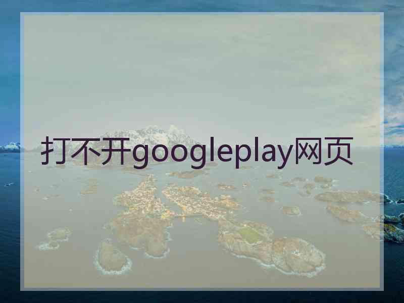 打不开googleplay网页