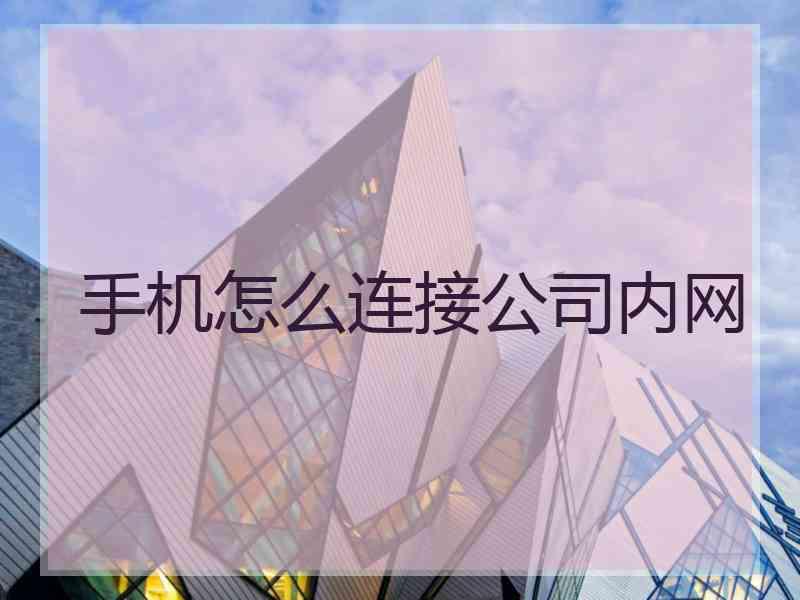 手机怎么连接公司内网