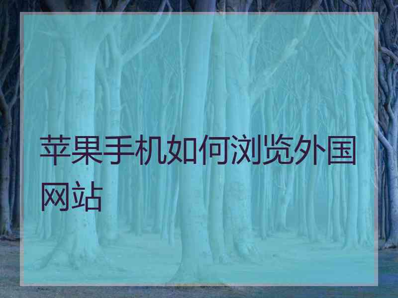 苹果手机如何浏览外国网站