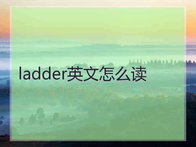 ladder英文怎么读