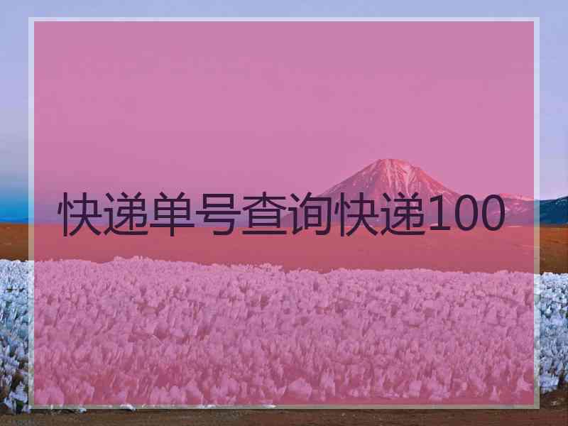 快递单号查询快递100