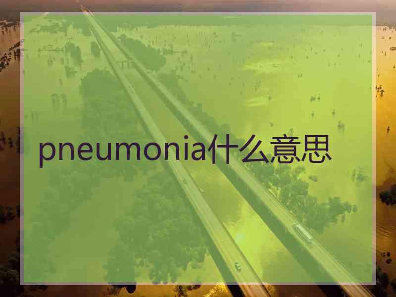 pneumonia什么意思