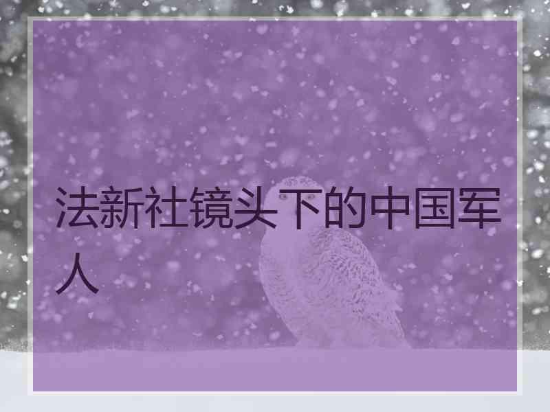 法新社镜头下的中国军人