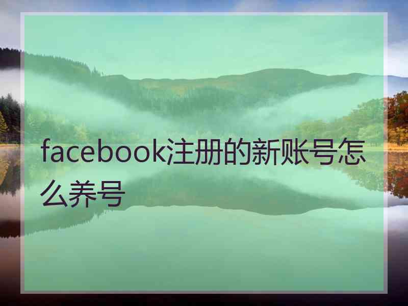 facebook注册的新账号怎么养号