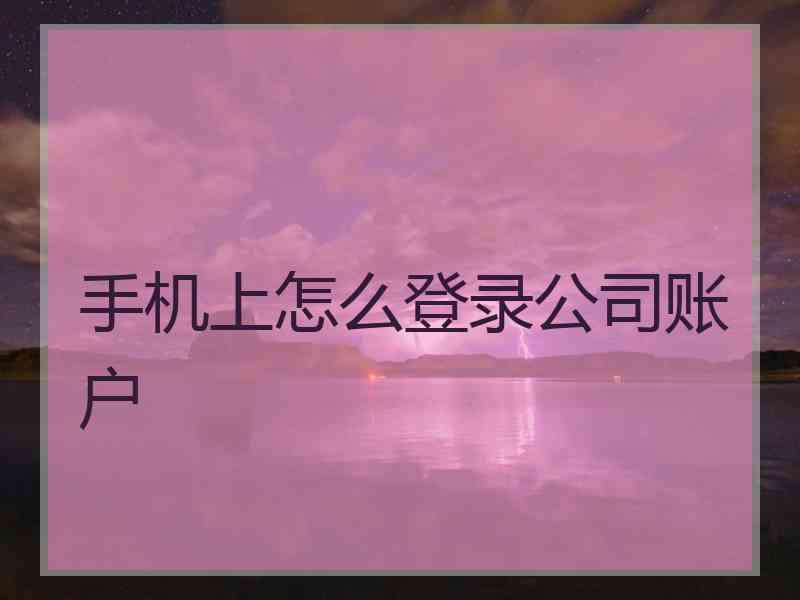 手机上怎么登录公司账户