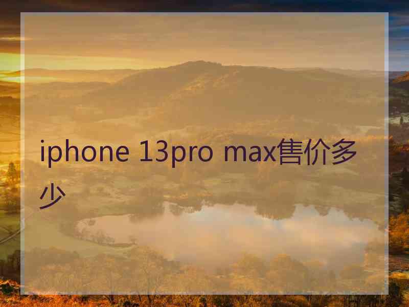 iphone 13pro max售价多少