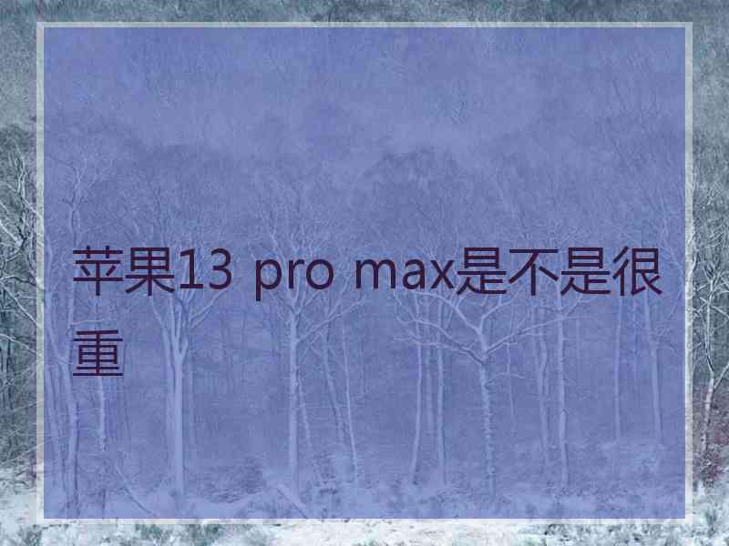 苹果13 pro max是不是很重